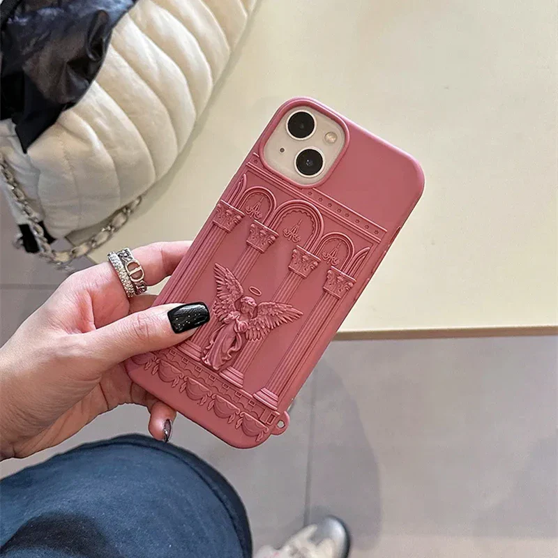 3D Classical Art Angel Statue Soft Silicone Shockproof Case For iPhone - Image 3