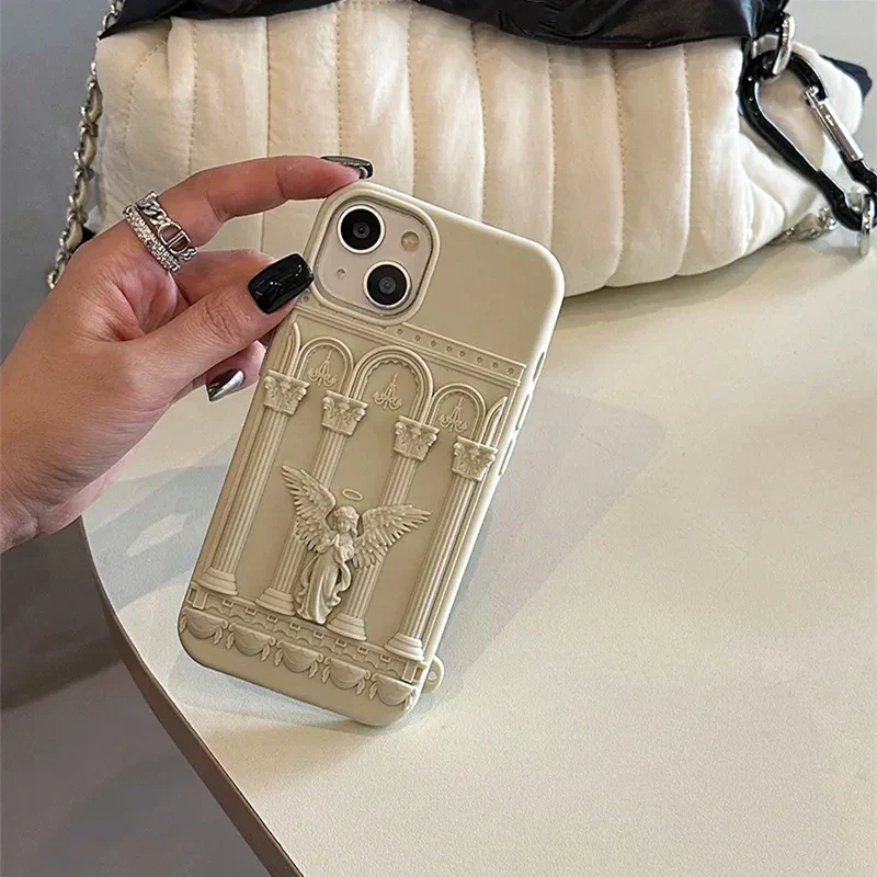 3D Classical Art Angel Statue Soft Silicone Shockproof Case For iPhone - Image 4