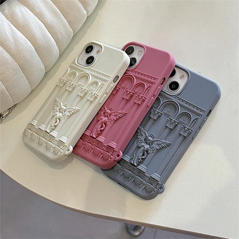 3D Classical Art Angel Statue Soft Silicone Shockproof Case For iPhone - Image 5