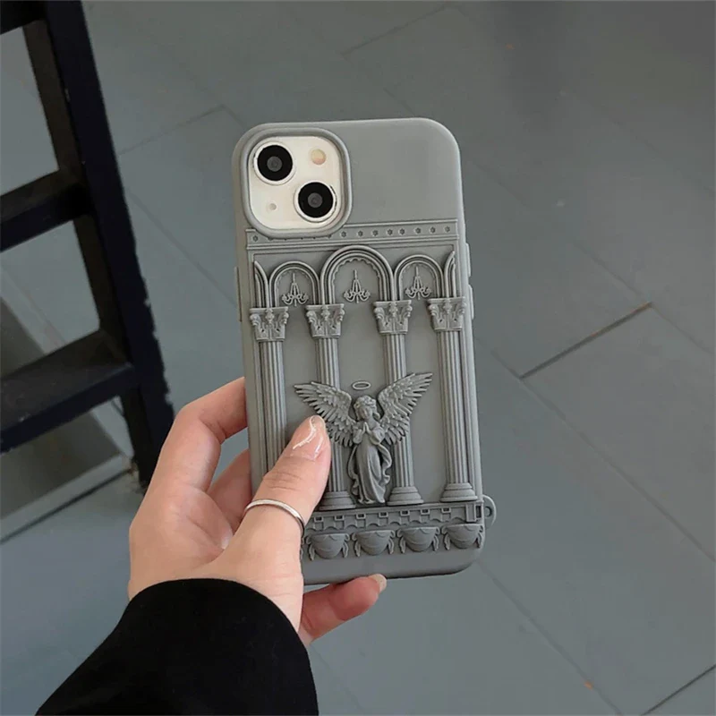 3D Classical Art Angel Statue Soft Silicone Shockproof Case For iPhone - Image 7