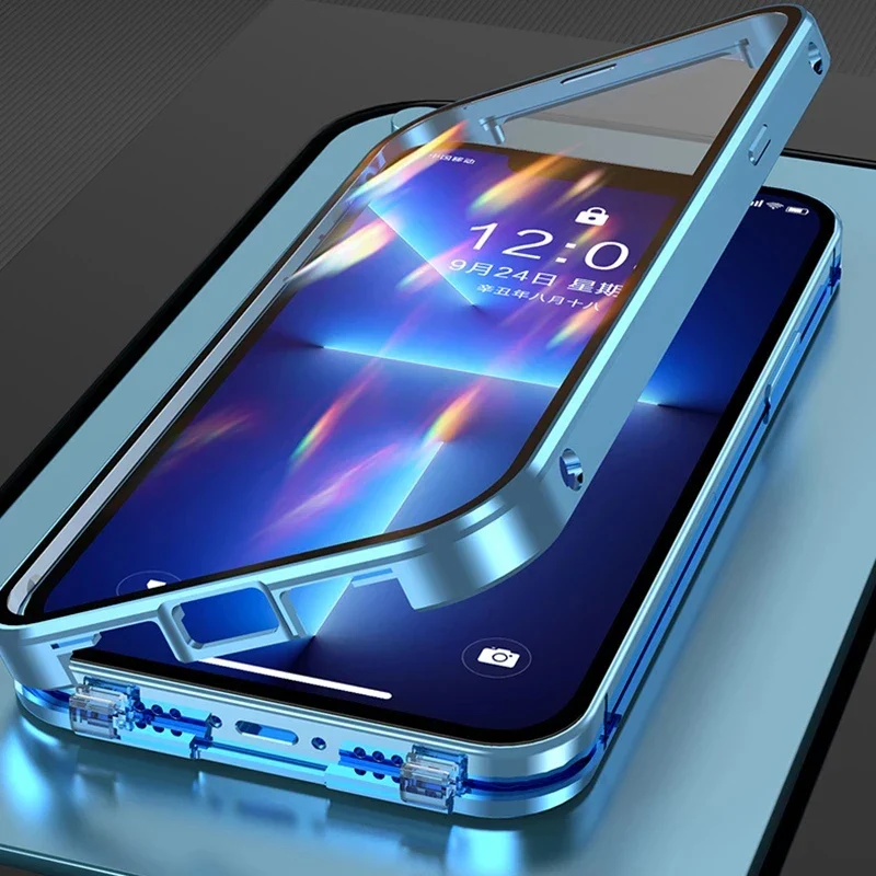 360°Full Protection Metal Magnetic Snap Lock Phone Case - Image 3