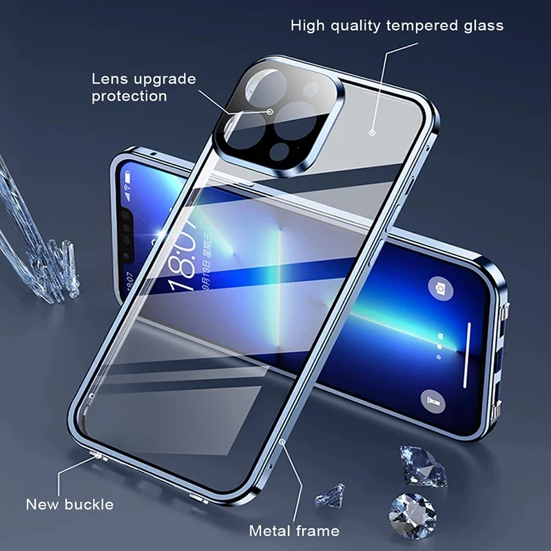 360°Full Protection Metal Magnetic Snap Lock Phone Case - Image 5