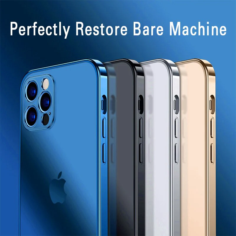 Square Plating Frame Transparent Case For iPhone - Image 4