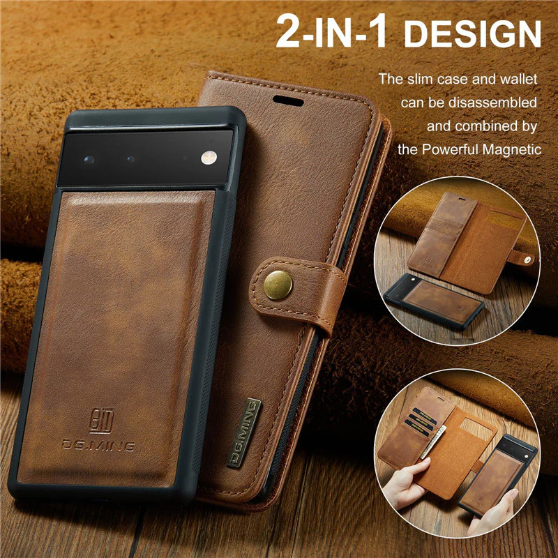 2 in 1 Detachable Flip Leather Case For Google Pixel - Image 10