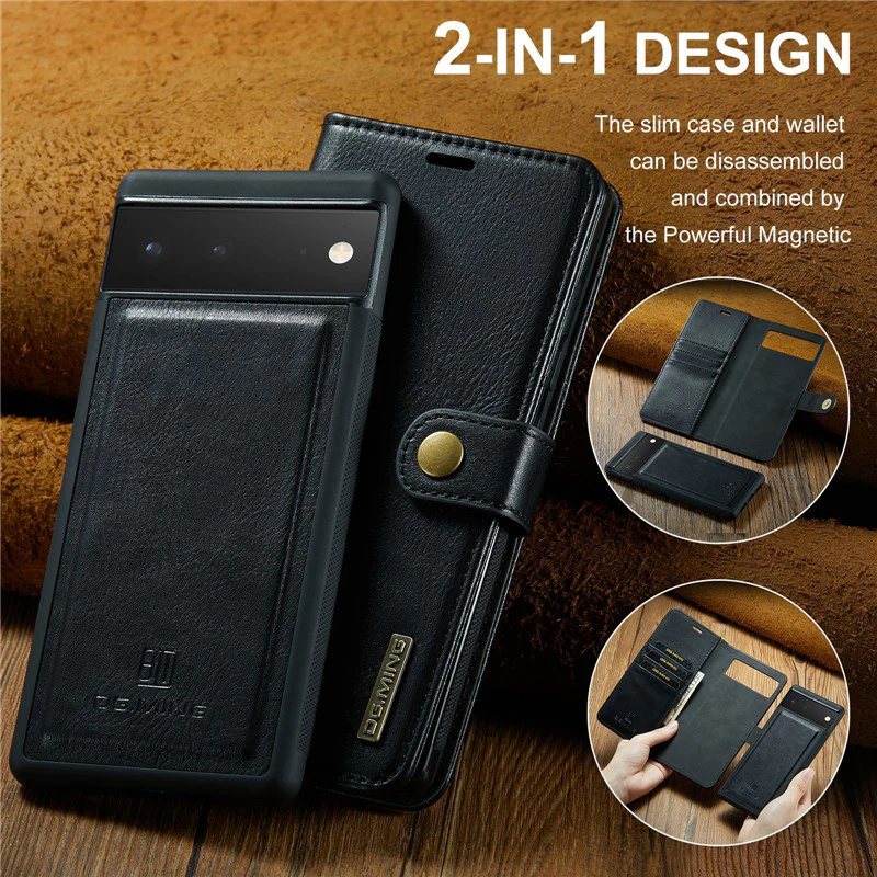 2 in 1 Detachable Flip Leather Case For Google Pixel - Image 7
