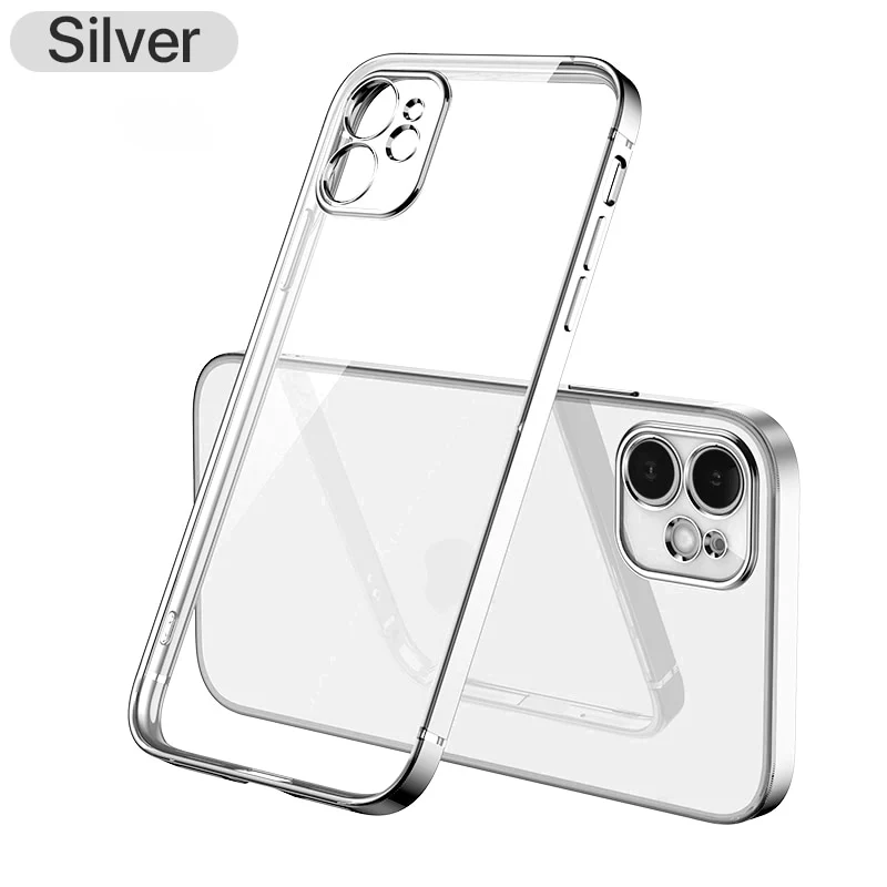 Square Silicone Transparent Case for iPhone - Image 12