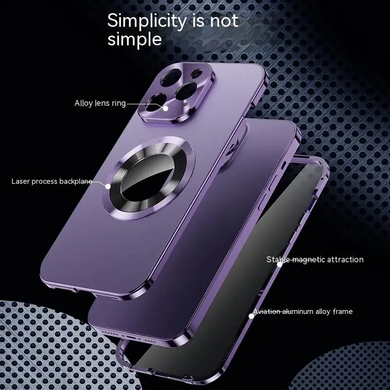 Metal Phone Case & Anti-Peeping Screen Protector For iPhone - Image 5