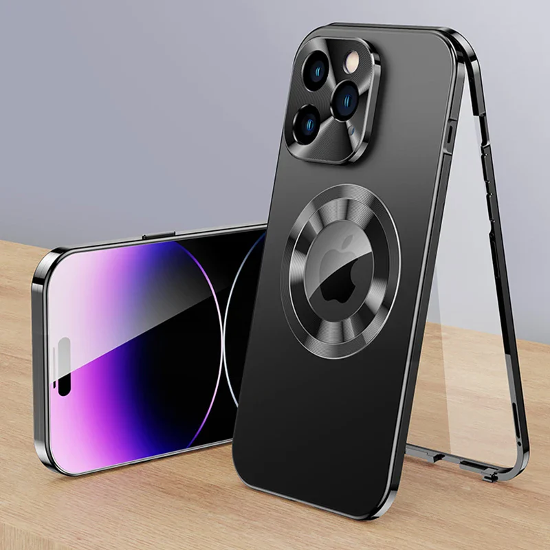 Metal Phone Case & Anti-Peeping Screen Protector For iPhone - Image 7